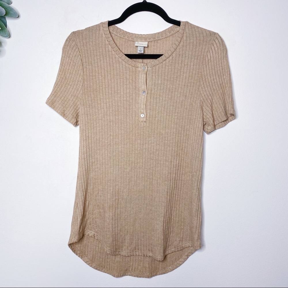 NWT A New Day Ribbed Henley Top
